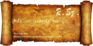 Rácz Szeréna névjegykártya